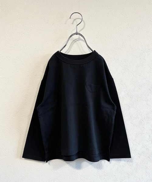 Life Support Products（ライフサポートプロダクツ）の「ナガソデムジポケットロンT(80～150cm)（Tシャツ/カットソー・キッズ・オフホワイト/オリーブ/ブラック/ホワイト/パープル/オレンジ/ブルー/チャコール・80/90/95/100/110/120/130/140/150）」の4枚目の写真