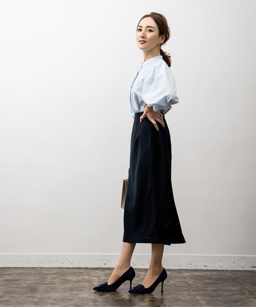 UR'S(ユアーズ)の「ペンシルタイトスカート(スカート・レディース・ブラック/グレイッシュベージュ/ダークネイビー・S/M/L)」の3枚目の写真