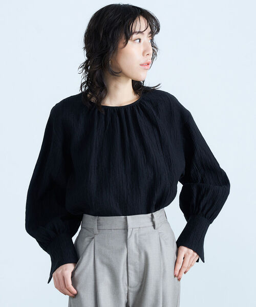 fredy emue（フレディエミュ）の「2way BIG衿ブラウス（シャツ/ブラウス・レディース・ブラック/ライトグリーン/アイボリー・38）」の18枚目の写真