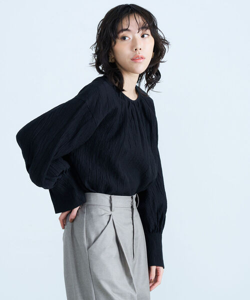 fredy emue（フレディエミュ）の「2way BIG衿ブラウス（シャツ/ブラウス・レディース・ブラック/ライトグリーン/アイボリー・38）」の16枚目の写真