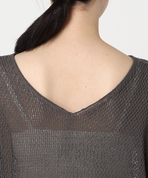 セール】《追加》ペーパーヤーンカノコ Back Vプルオーバー（ニット