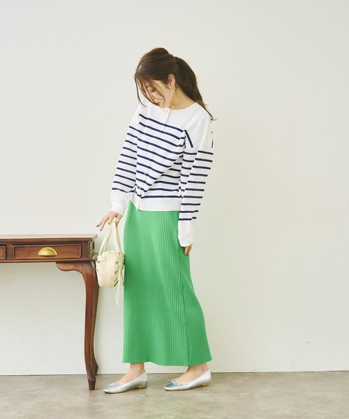 Chez toi（シェトワ）の「【WEB限定】スポンジニットロングナロースカート（スカート・レディース・ブラック/レッド/グリーン/アイボリー・FREE）」の22枚目の写真