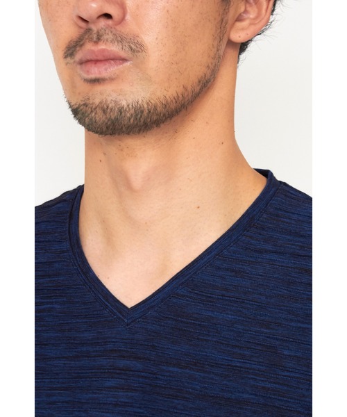 HIGH STREET（ハイストリート）の「HIGH STREET∴タックカノコボーダーVネックカットソー（Tシャツ/カットソー・メンズ・ホワイト/ブラック/ブルー・L/LL/M）」の16枚目の写真