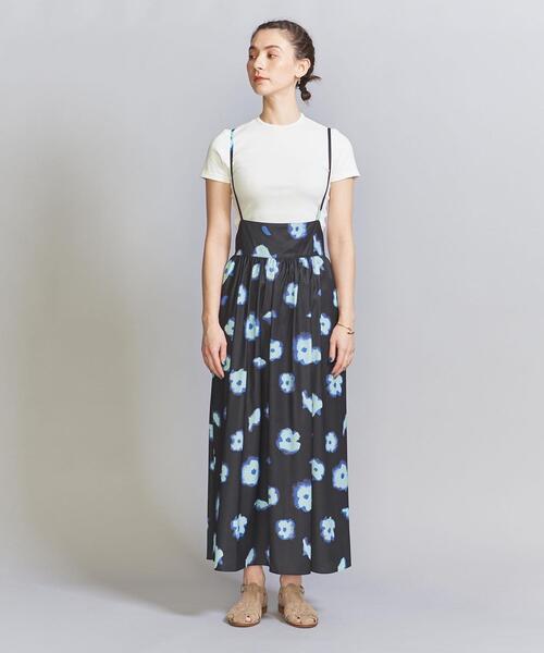 BEAUTY&YOUTH UNITED ARROWS（ビューティーアンドユースユナイテッドアローズ）の「【WEB限定】ぼかしフラワープリント キャミソールスカート -ウォッシャブル-（スカート・レディース・ブラック/ケリー・FREE）」の15枚目の写真