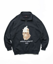 FREAK'S STORE | SAUVENIR×Animal Planet/サウベニア×アニマルプラネット ハーフジップ スウェット/マンチカン(スウェット)