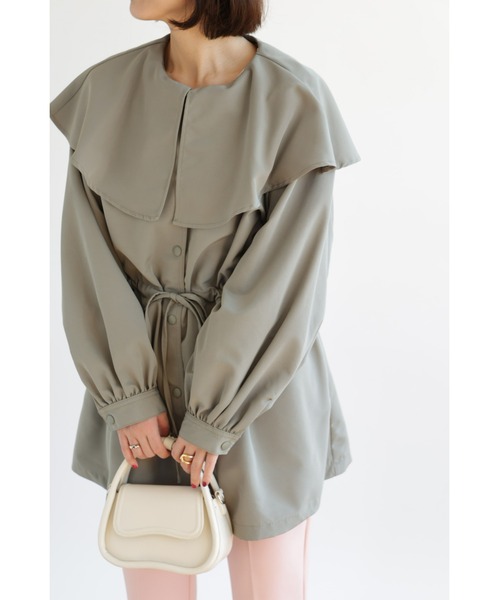 &. NOSTALGIA(アンドドットノスタルジア)の「【ZOZO限定】ビッグカラーマウンテンパーカー(マウンテンパーカー・レディース・カーキ/ブラック・FREE)」の1枚目の写真