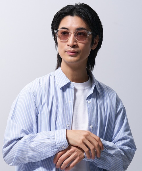 Zoff(ゾフ)の「ウェリントン型 ライトカラー 太縁 黒縁 ヴィンテージ デザイン サングラス(サングラス・レディース・ダークブラウン/ブラック/ブラウン系その他/ライトイエロー・FREE)」の11枚目の写真