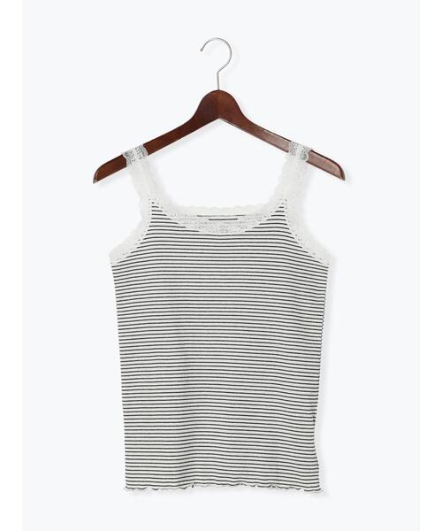 Te chichi（テチチ）の「前後2WAYレースタンクトップ（Tシャツ/カットソー・レディース・オフホワイト/ブラック/グリーン/ホワイト・ﾌﾘ-）」の2枚目の写真