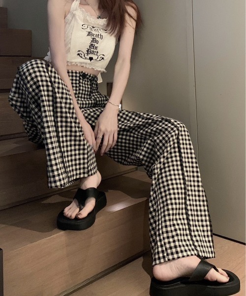 シェラック✖️セマンティックデザイン リーバイスギンガムチェックパンツセット クールマックス」ウールサッカーギンガムチェックパンツ