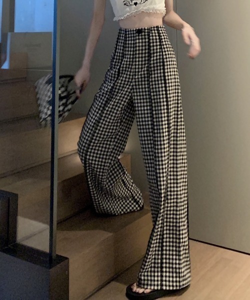 LAC-VERT（ラック・ヴェール）の「ギンガムチェックワイドパンツ（その他パンツ・レディース・ブラック・FREE）」の10枚目の写真