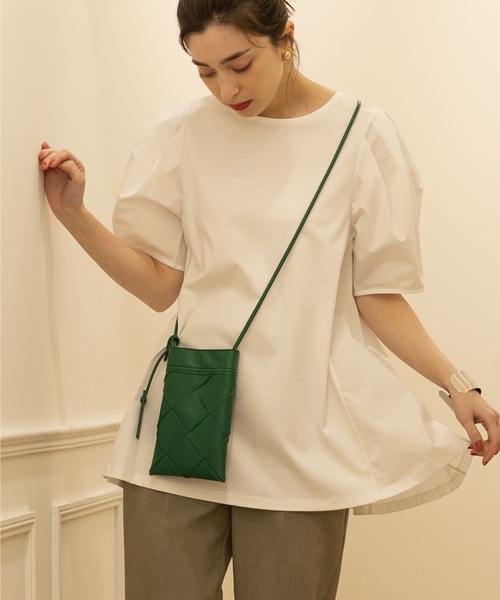 OPAQUE.CLIP（オペークドットクリップ）の「◆シルク調コットン サイド異素材カットソー【洗濯機洗い可】（Tシャツ/カットソー・レディース・ホワイト系/ピンク系その他/ブラック・42/40/38）」の2枚目の写真