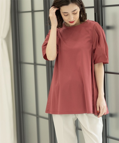 OPAQUE.CLIP（オペークドットクリップ）の「◆シルク調コットン サイド異素材カットソー【洗濯機洗い可】（Tシャツ/カットソー・レディース・ホワイト系/ピンク系その他/ブラック・42/40/38）」の17枚目の写真