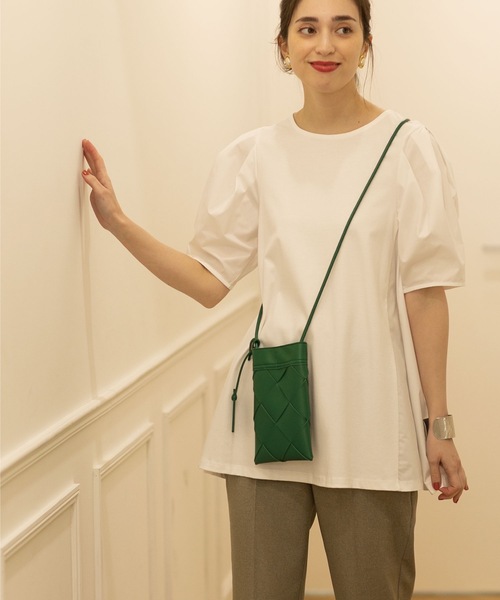 OPAQUE.CLIP（オペークドットクリップ）の「◆シルク調コットン サイド異素材カットソー【洗濯機洗い可】（Tシャツ/カットソー・レディース・ホワイト系/ピンク系その他/ブラック・42/40/38）」の4枚目の写真