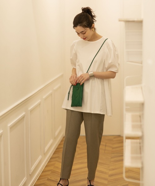 OPAQUE.CLIP（オペークドットクリップ）の「◆シルク調コットン サイド異素材カットソー【洗濯機洗い可】（Tシャツ/カットソー・レディース・ホワイト系/ピンク系その他/ブラック・42/40/38）」の8枚目の写真