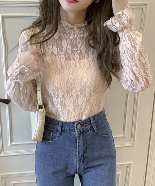Nia(ニア)の「Nia(ニア)/ハイネックシースルー レースカットソー トップス(Tシャツ/カットソー・レディース・ホワイト系その他/ホワイト系その他2/ブラック系その他2/ホワイト系1/ホワイト系2/ブラック系その他・MEDIUM/LARGE)」の8枚目の写真