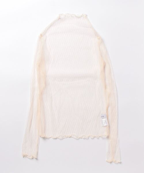 i-dare(アイディア)の「【i-dare】ダイヤ柄 格子柄 シースルー シアー トップス(Tシャツ/カットソー・レディース・ホワイト/アイボリー/ブラック・FREE)」の2枚目の写真