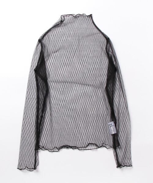 i-dare(アイディア)の「【i-dare】ダイヤ柄 格子柄 シースルー シアー トップス(Tシャツ/カットソー・レディース・ホワイト/アイボリー/ブラック・FREE)」の7枚目の写真