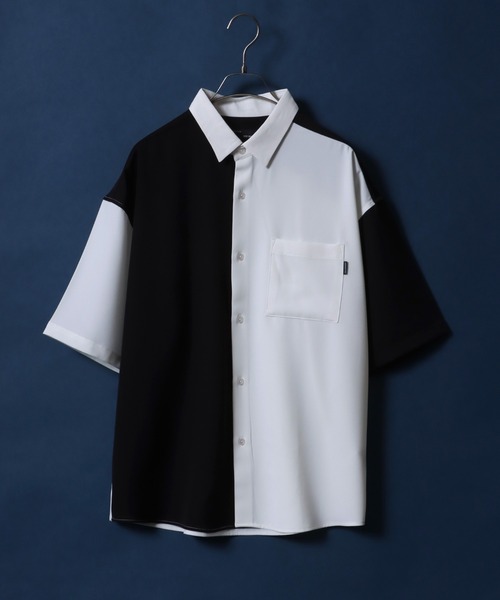 ANPAS(アンパス)の「Cool Touch Fabric Natural Stretch Oversized Shirt/接触冷感 ナチュラルストレッチ オーバーサイズ シャツ バイカラーシャツ(シャツ/ブラウス・メンズ・ブルー/ホワイト/グレイッシュベージュ/ホワイト系その他2/ブラック/グリーン/ベージュ系その他/グリーン系その他/ブルー系その他/ホワイト系その他/ブラック系その他/ライトグレー/グレー系その他/ブルー系その他2/ホワイト系その他3/ブラック系その他2/ブルー系その他3/ベージュ系その他2/グリーン系その他2/ホワイト系その他4/ホワイト系その他5/ケリーグリーン・M/L)」の2枚目の写真