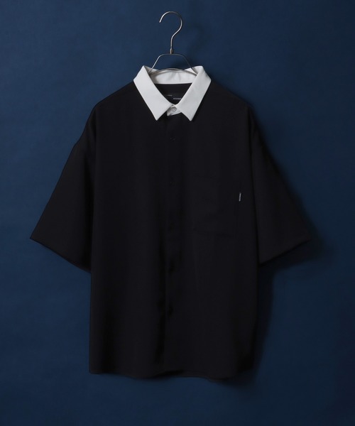 ANPAS(アンパス)の「Cool Touch Fabric Natural Stretch Oversized Shirt/接触冷感 ナチュラルストレッチ オーバーサイズ シャツ バイカラーシャツ(シャツ/ブラウス・メンズ・ブルー/ホワイト/グレイッシュベージュ/ホワイト系その他2/ブラック/グリーン/ベージュ系その他/グリーン系その他/ブルー系その他/ホワイト系その他/ブラック系その他/ライトグレー/グレー系その他/ブルー系その他2/ホワイト系その他3/ブラック系その他2/ブルー系その他3/ベージュ系その他2/グリーン系その他2/ホワイト系その他4/ホワイト系その他5/ケリーグリーン・M/L)」の8枚目の写真