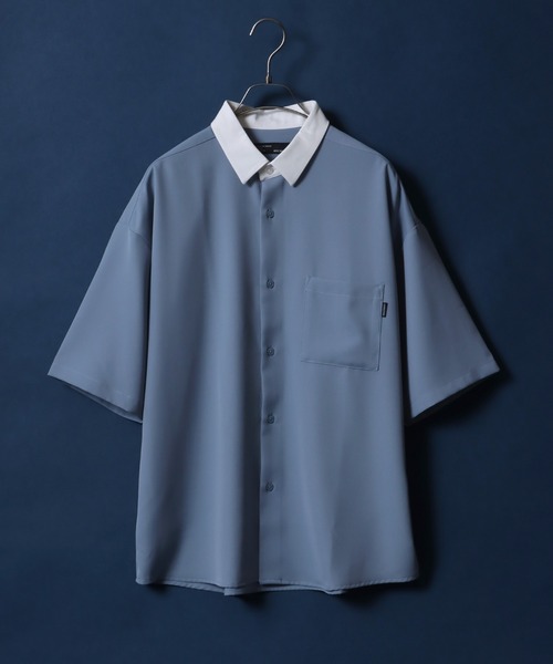ANPAS(アンパス)の「Cool Touch Fabric Natural Stretch Oversized Shirt/接触冷感 ナチュラルストレッチ オーバーサイズ シャツ バイカラーシャツ(シャツ/ブラウス・メンズ・ブルー/ホワイト/グレイッシュベージュ/ホワイト系その他2/ブラック/グリーン/ベージュ系その他/グリーン系その他/ブルー系その他/ホワイト系その他/ブラック系その他/ライトグレー/グレー系その他/ブルー系その他2/ホワイト系その他3/ブラック系その他2/ブルー系その他3/ベージュ系その他2/グリーン系その他2/ホワイト系その他4/ホワイト系その他5/ケリーグリーン・M/L)」の20枚目の写真