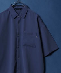 Cool Touch Fabric Natural Stretch Oversized Shirt/接触冷感 ナチュラルストレッチ オーバーサイズ シャツ バイカラーシャツ
