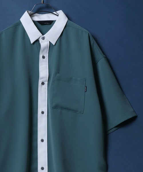 ANPAS(アンパス)の「Cool Touch Fabric Natural Stretch Oversized Shirt/接触冷感 ナチュラルストレッチ オーバーサイズ シャツ バイカラーシャツ(シャツ/ブラウス・メンズ・ブルー/ホワイト/グレイッシュベージュ/ホワイト系その他2/ブラック/グリーン/ベージュ系その他/グリーン系その他/ブルー系その他/ホワイト系その他/ブラック系その他/ライトグレー/グレー系その他/ブルー系その他2/ホワイト系その他3/ブラック系その他2/ブルー系その他3/ベージュ系その他2/グリーン系その他2/ホワイト系その他4/ホワイト系その他5/ケリーグリーン・M/L)」の18枚目の写真