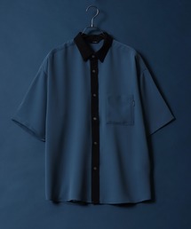 Cool Touch Fabric Natural Stretch Oversized Shirt/接触冷感 ナチュラルストレッチ オーバーサイズ シャツ バイカラーシャツ