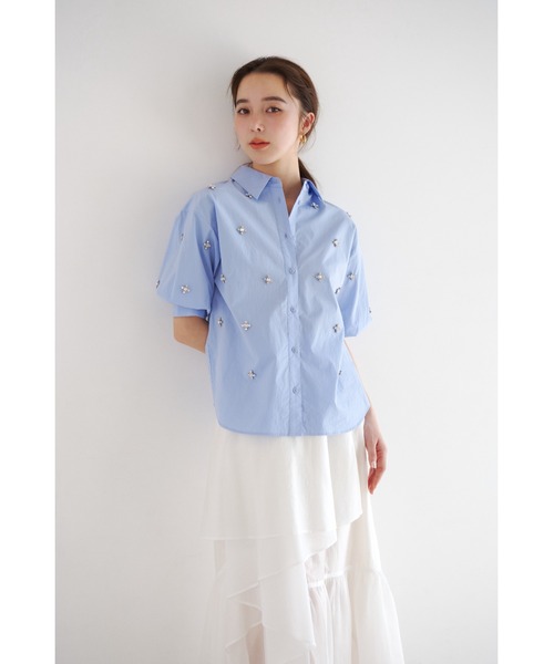 【SNIDEL】ビジューシャツ SNIDEL（スナイデル）の「バリエビジューシャツ（シャツ