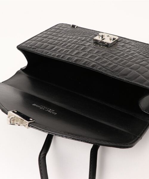 KAZZU SELECT(カッズセレクト)の「牛革にクロコ型押し加工セカンドバッグ(クラッチバッグ・メンズ・ブラック/ホワイト・ONE SIZE)」の4枚目の写真