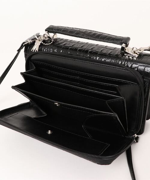 KAZZU SELECT(カッズセレクト)の「牛革にクロコ型押し加工セカンドバッグ(クラッチバッグ・メンズ・ブラック/ホワイト・ONE SIZE)」の3枚目の写真