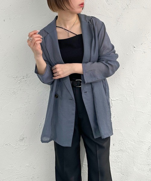 apres jour mignon(アプレジュールミニョン)の「ゆるシャツシアージャケット【ZOZOTOWN限定アイテム】(テーラードジャケット・レディース・ベージュ/ブラック/ブルー・フリー/X-LARGE)」の21枚目の写真