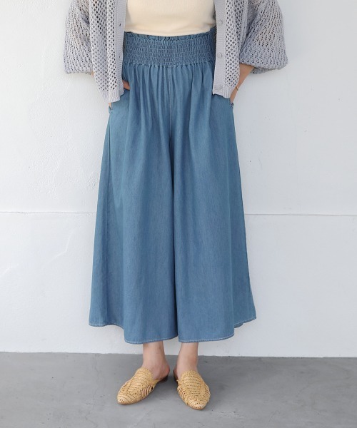 Bou Jeloud(ブージュルード)の「デニムワイドパンツ(デニムパンツ・レディース・インディゴブルー/ブルー・38)」の3枚目の写真