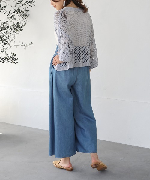 Bou Jeloud(ブージュルード)の「デニムワイドパンツ(デニムパンツ・レディース・インディゴブルー/ブルー・38)」の10枚目の写真