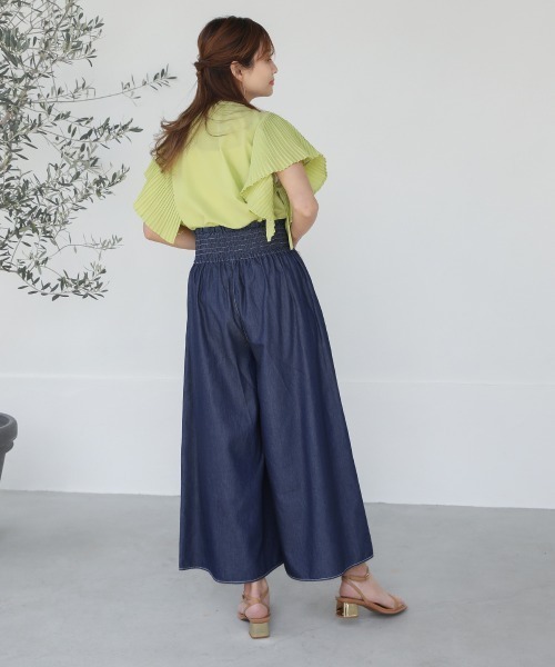 Bou Jeloud(ブージュルード)の「デニムワイドパンツ(デニムパンツ・レディース・インディゴブルー/ブルー・38)」の15枚目の写真