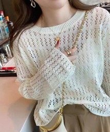 【MASHIRO】レースショートサマーニット
