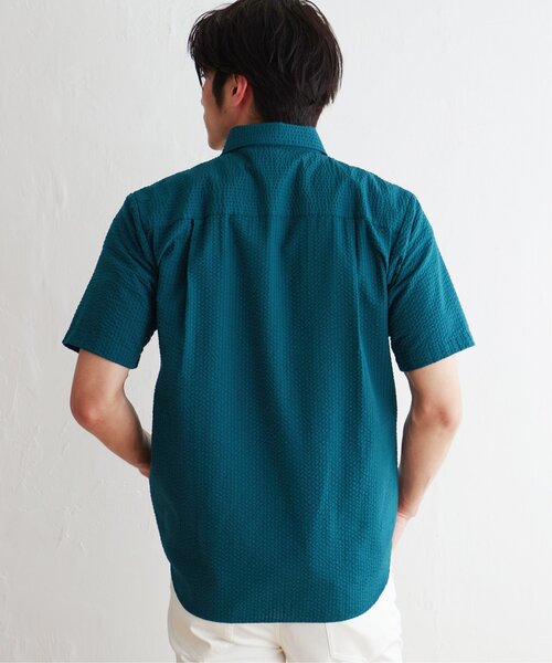 ikka(イッカ)の「サッカーブロック切り替えシャツ(シャツ/ブラウス・メンズ・ホワイト/ネイビー/グリーン・M/L/XL/S)」の18枚目の写真