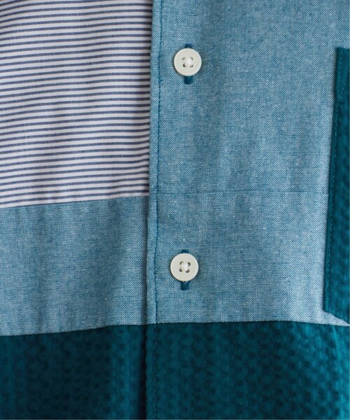 ikka(イッカ)の「サッカーブロック切り替えシャツ(シャツ/ブラウス・メンズ・ホワイト/ネイビー/グリーン・M/L/XL/S)」の9枚目の写真