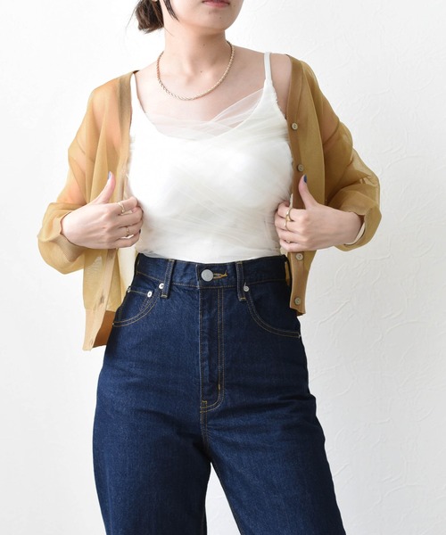 【新品未使用】Eimee Law エイミーロウ　チュール　七分袖カーディガン　M 新品未使用】Eimee Law エイミーロウ チュール 七分袖