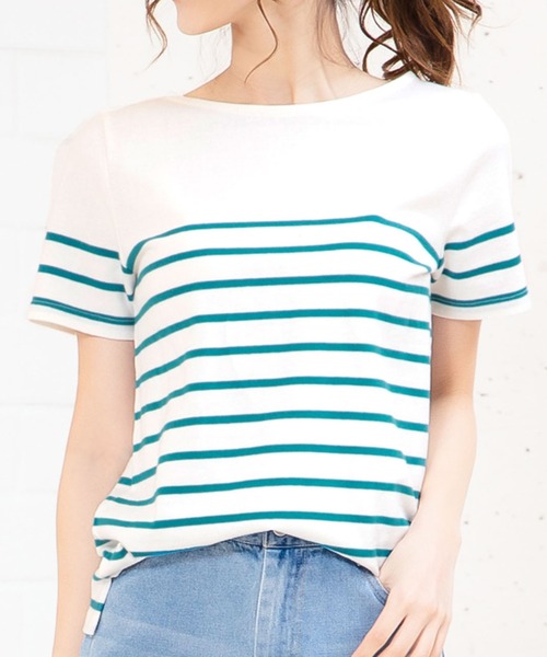 KOBE LETTUCE（コウベレタス）の「無地/ボーダーシンプルカットソー半袖Tシャツ（Tシャツ/カットソー・レディース・ベージュ系その他3/ホワイト系1/ベージュ系その他4/ベージュ系その他2/ホワイト系/ホワイト系6/ホワイト系その他6/ホワイト系2/ベージュ系その他/ネイビー系3/ホワイト系4/オレンジ/オフホワイト/ホワイト系3/ホワイト系9/ネイビー系4・N/P）」の7枚目の写真