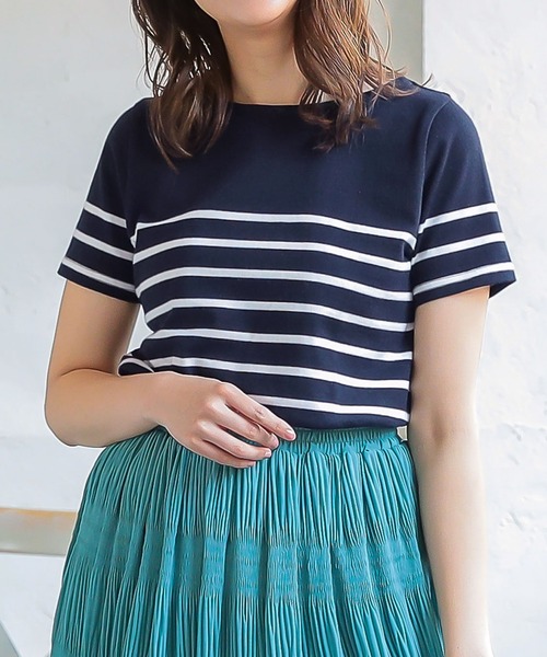 KOBE LETTUCE（コウベレタス）の「無地/ボーダーシンプルカットソー半袖Tシャツ（Tシャツ/カットソー・レディース・ベージュ系その他3/ホワイト系1/ベージュ系その他4/ベージュ系その他2/ホワイト系/ホワイト系6/ホワイト系その他6/ホワイト系2/ベージュ系その他/ネイビー系3/ホワイト系4/オレンジ/オフホワイト/ホワイト系3/ホワイト系9/ネイビー系4・N/P）」の15枚目の写真