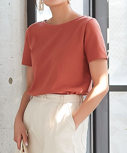 KOBE LETTUCE（コウベレタス）の「無地/ボーダーシンプルカットソー半袖Tシャツ（Tシャツ/カットソー・レディース・ベージュ系その他3/ホワイト系1/ベージュ系その他4/ベージュ系その他2/ホワイト系/ホワイト系6/ホワイト系その他6/ホワイト系2/ベージュ系その他/ネイビー系3/ホワイト系4/オレンジ/オフホワイト/ホワイト系3/ホワイト系9/ネイビー系4・N/P）」の16枚目の写真
