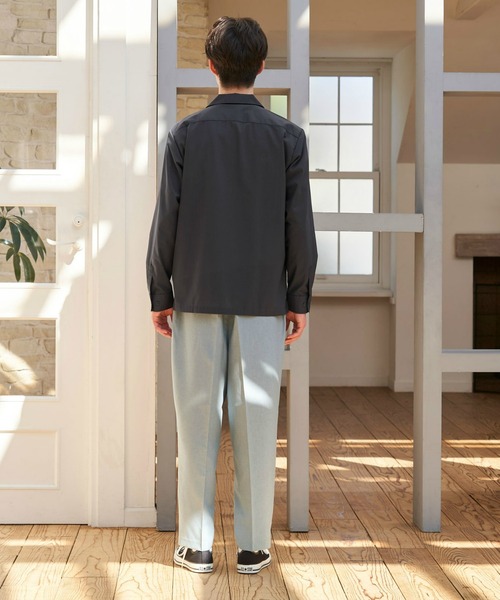 Pitta Re:)（ピッタリ）の「リップストップ オープンカラー長袖カジュアルシャツ（シャツ/ブラウス・レディース・チャコールグレー・S/M/L/LL）」の3枚目の写真