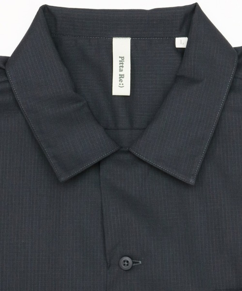 Pitta Re:)（ピッタリ）の「リップストップ オープンカラー長袖カジュアルシャツ（シャツ/ブラウス・レディース・チャコールグレー・S/M/L/LL）」の7枚目の写真