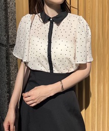 【WEB限定商品】バイカラーフレアスリーブブラウス