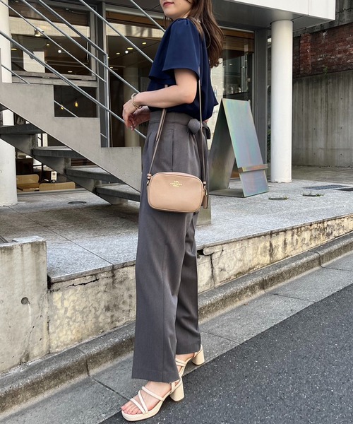 one after another NICE CLAUP（ワンアフターアナザーナイスクラップ）の「【WEB限定商品】バイカラーフレアスリーブブラウス（シャツ/ブラウス・レディース・アイボリー/ピンクベージュ/ネイビー/ドット・FREE）」の15枚目の写真