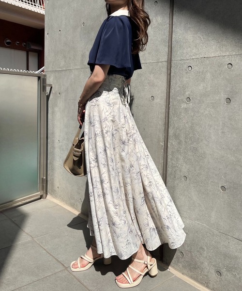 one after another NICE CLAUP（ワンアフターアナザーナイスクラップ）の「【WEB限定商品】バイカラーフレアスリーブブラウス（シャツ/ブラウス・レディース・アイボリー/ピンクベージュ/ネイビー/ドット・FREE）」の20枚目の写真