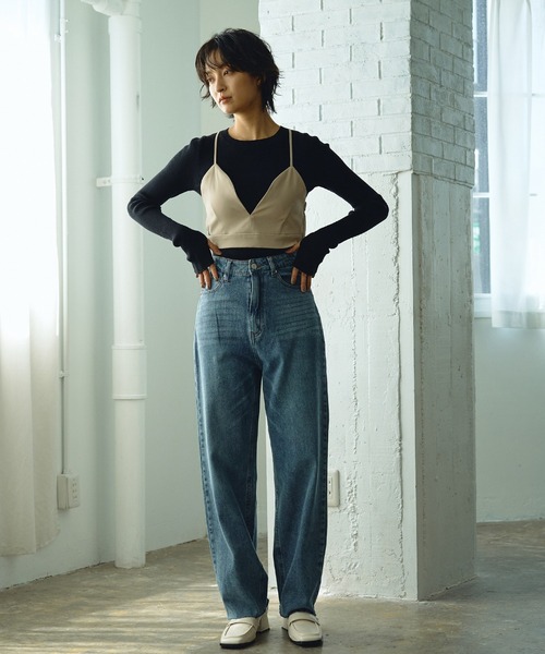 Abor(アボア)の「【Abor】クルーネックリブニットプルオーバー(ニット/セーター・レディース・ブラック/オフホワイト/ネイビー・FREE)」の11枚目の写真
