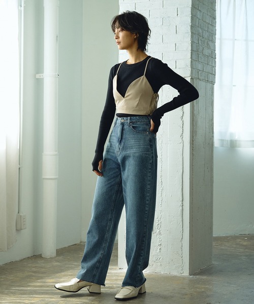 Abor(アボア)の「【Abor】クルーネックリブニットプルオーバー(ニット/セーター・レディース・ブラック/オフホワイト/ネイビー・FREE)」の12枚目の写真