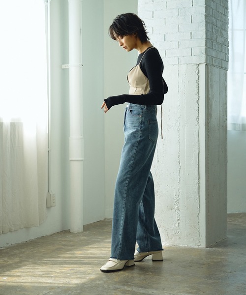 Abor(アボア)の「【Abor】クルーネックリブニットプルオーバー(ニット/セーター・レディース・ブラック/オフホワイト/ネイビー・FREE)」の13枚目の写真