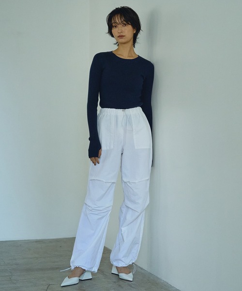 Abor(アボア)の「【Abor】クルーネックリブニットプルオーバー(ニット/セーター・レディース・ブラック/オフホワイト/ネイビー・FREE)」の18枚目の写真